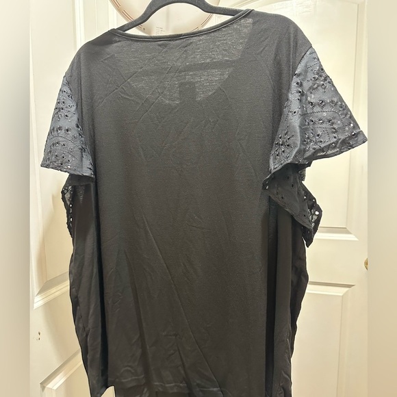 BloomChic Plus Size 3XLSolid Crew Neck Ruffle Sleeve T-shirt us22-24 - Picture 6 of 8